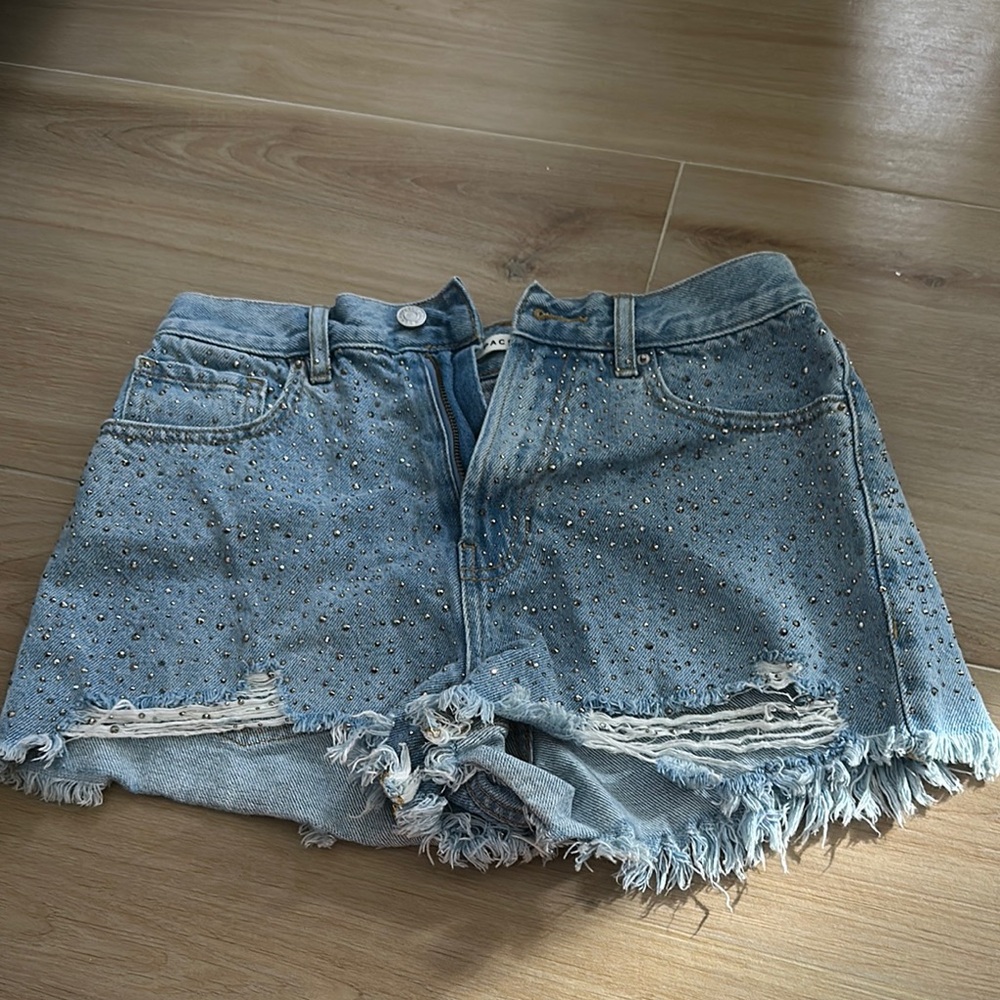 Studded Denim Shorts